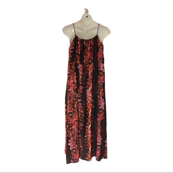 ❤️City Chic Pocket Maxi High Low Floral Mixed Print Sleeveless Halter Dress - Picture 9 of 12